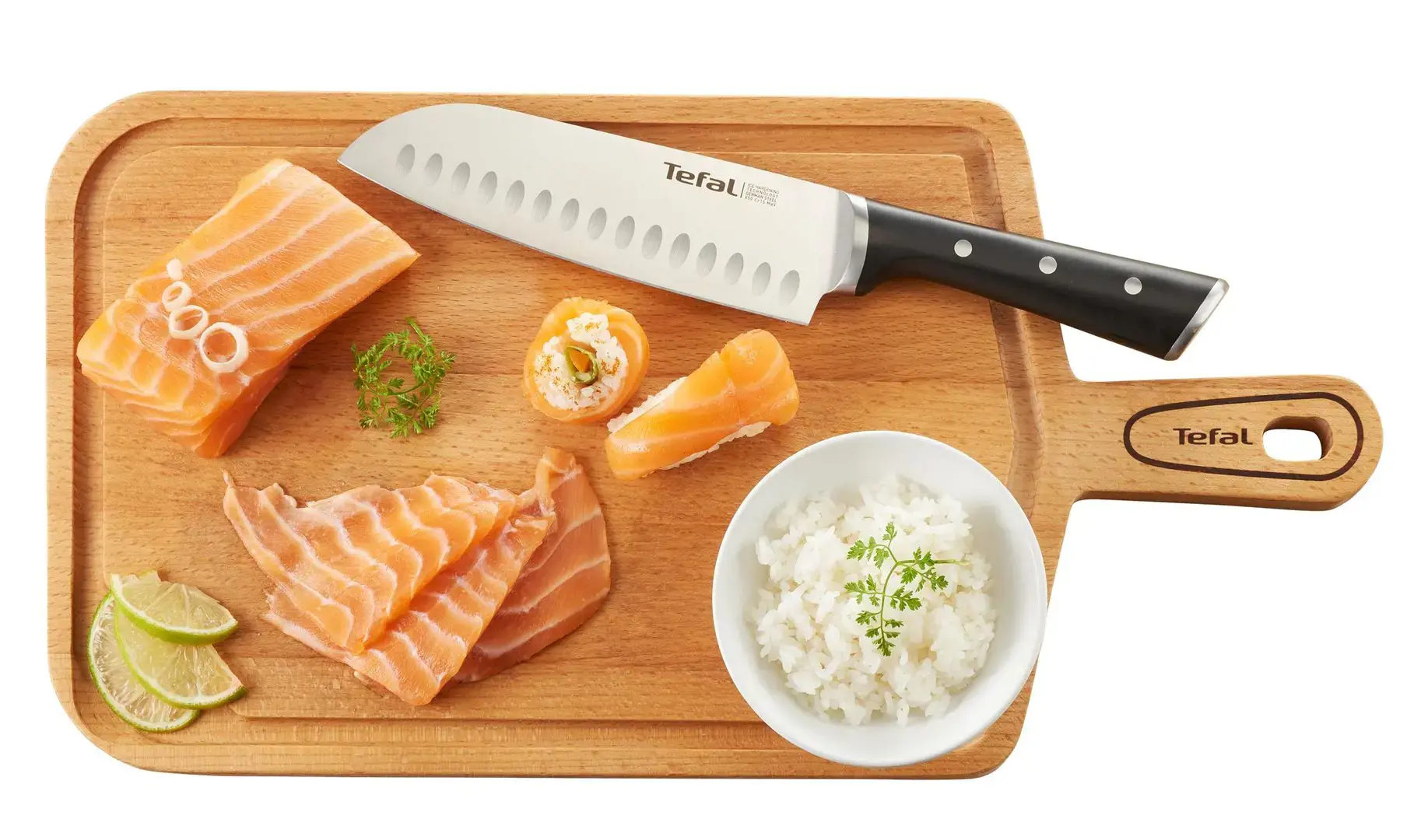 Tefal Ice Force K232S5, Knife/cutlery block set, Stainless steel, ABS, Stainless steel, Wood, Black