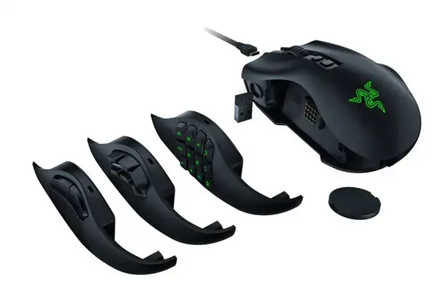 "Razer Naga V2 Pro" žaidimų pelė, RGB LED apšvietimas, 2,4 GHz, "Bluetooth", belaidė, juoda