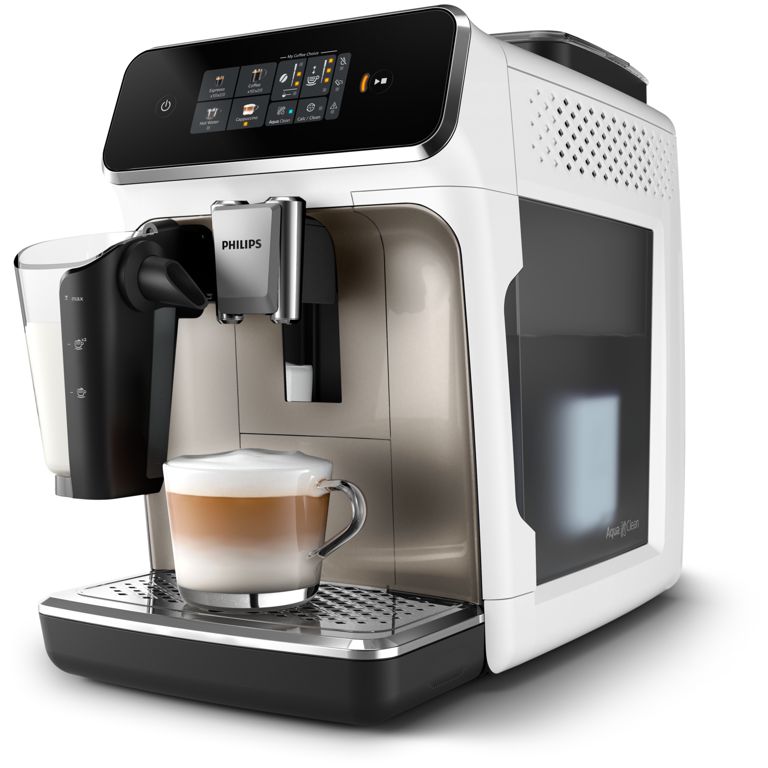 Philips EP2333/40, Espresso machine, Coffee beans, Built-in grinder, Stainless steel, White