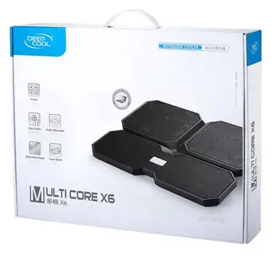 "deepcool Multicore x6" nešiojamojo kompiuterio aušintuvas iki 15,6" .900g g, 380X295X24mm mm, juodas