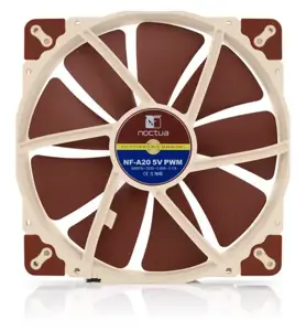 Noctua NF A20 5V PWM Kompiuterio korpuso ventiliatorius 20 cm, smėlio spalvos, raudonas