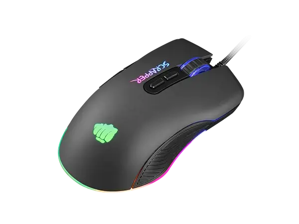 "NATEC Fury" žaidimų pelė "Scrapper" 6400DPI optinė su programine įranga ir RGB apšvietimu