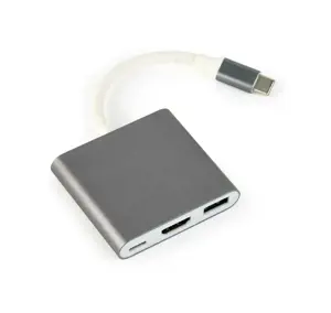 GEMBIRD A-CM-HDMIF-02-SG Gembird adapteris USB tipo C daugiafunkcinis adapteris (C tipo USB 3.0, HD…