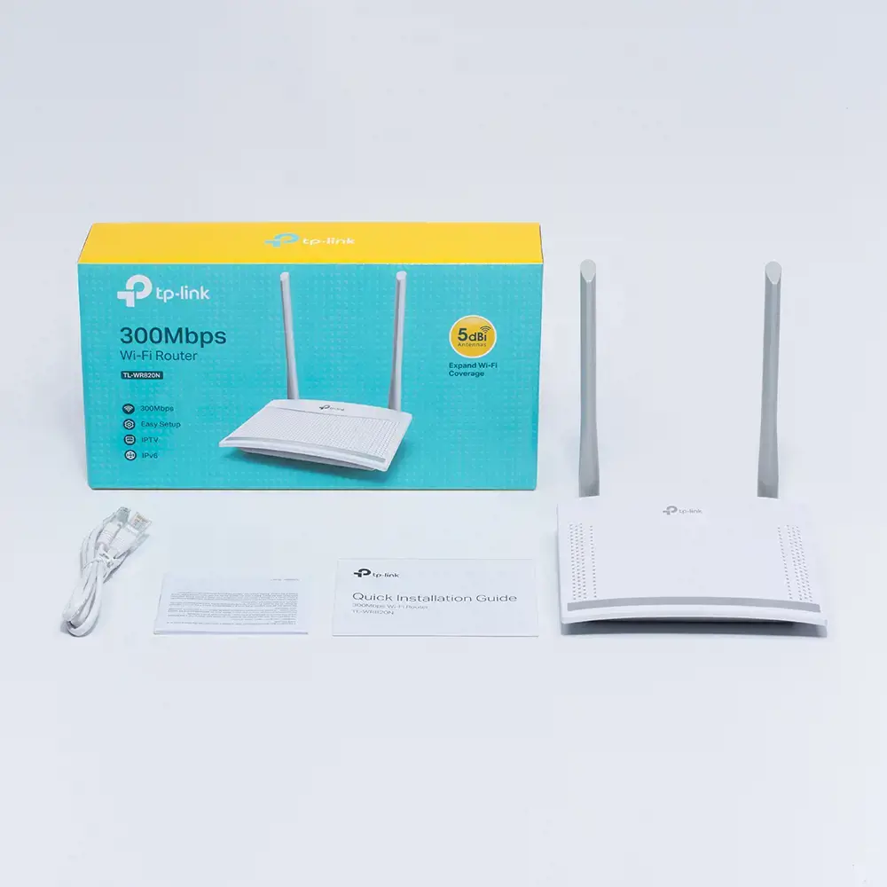 TP-Link TL-WR820N, "Wi-Fi 4" (802.11n), vieno dažnių diapazono (2,4 GHz), Ethernet LAN, 4G, baltas, stalinis maršrutizatorius