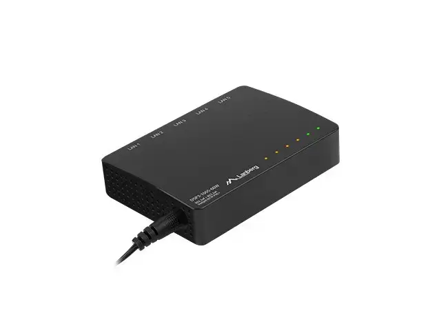 LANBERG komutatorius PoE 5 prievadai 1GB 4 prievadai PoE 30W/prievadui maks. 60W DSP3-1005-60W nevaldomas