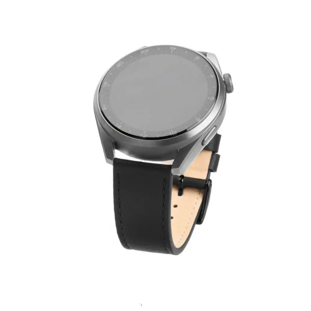 Fixed | Leather Strap with Quick Release 20mm for Smartwatch | Black