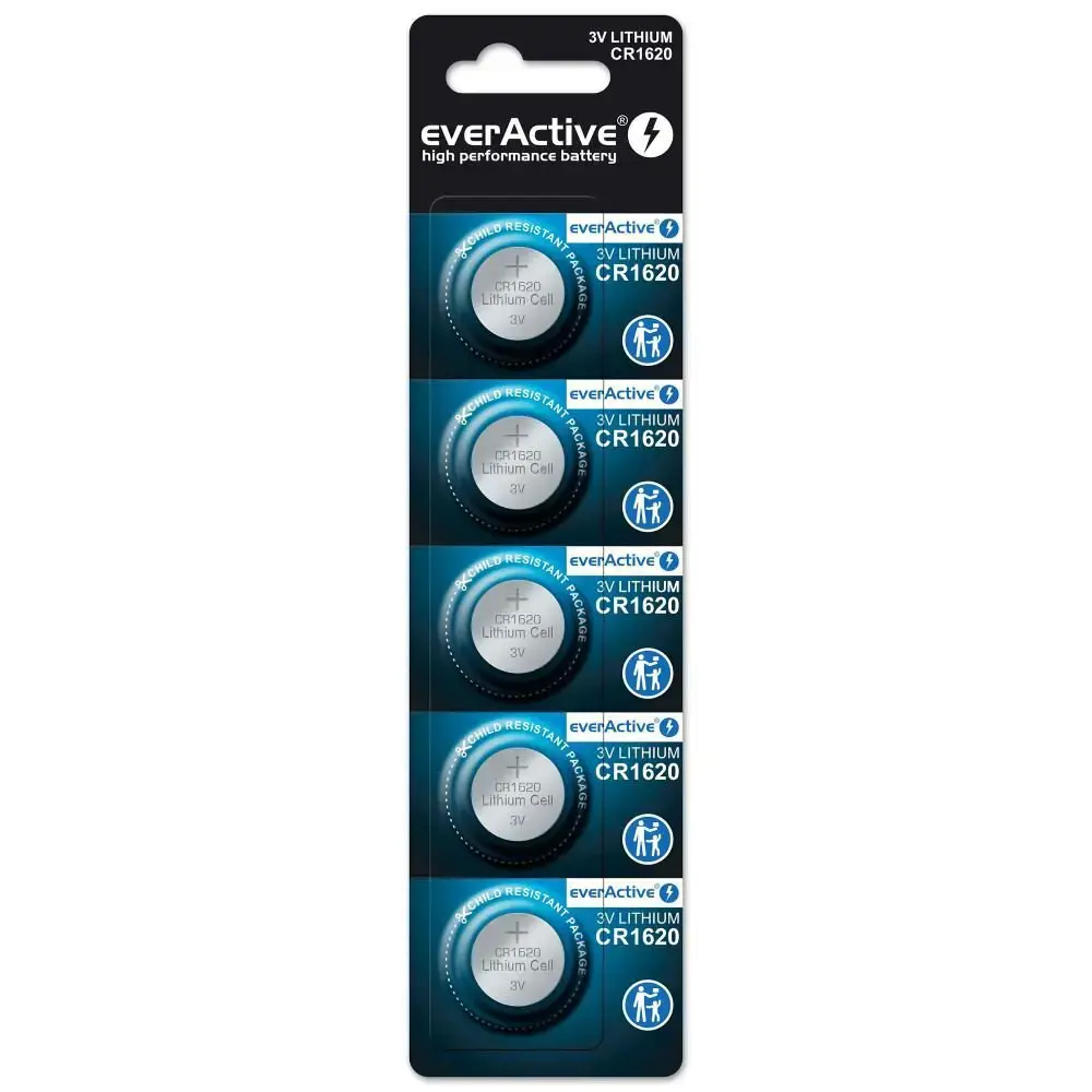 Ličio baterija mini everActive CR1620 5 vnt.