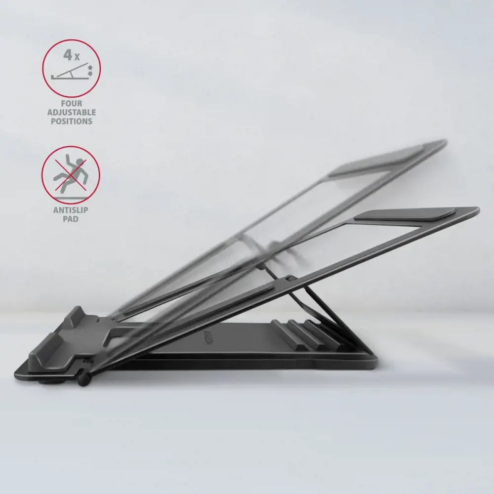 "Axagon STND-L NOTEBOOK STANDAlumininis stovas 10-16 colių nešiojamiesiems kompiuteriams. Keturios reguliuojamos padėtys.