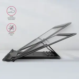 "Axagon STND-L NOTEBOOK STANDAlumininis stovas 10-16 colių nešiojamiesiems kompiuteriams. Keturios reguliuojamos padėtys.