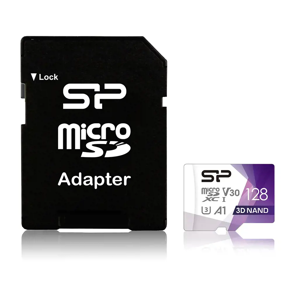 SILICONPOW SP128GBSTXDU3V20AB Silicon Power atminties kortelė Superior Pro Micro SDXC 128GB UHS-I U3 V30 + adapteris