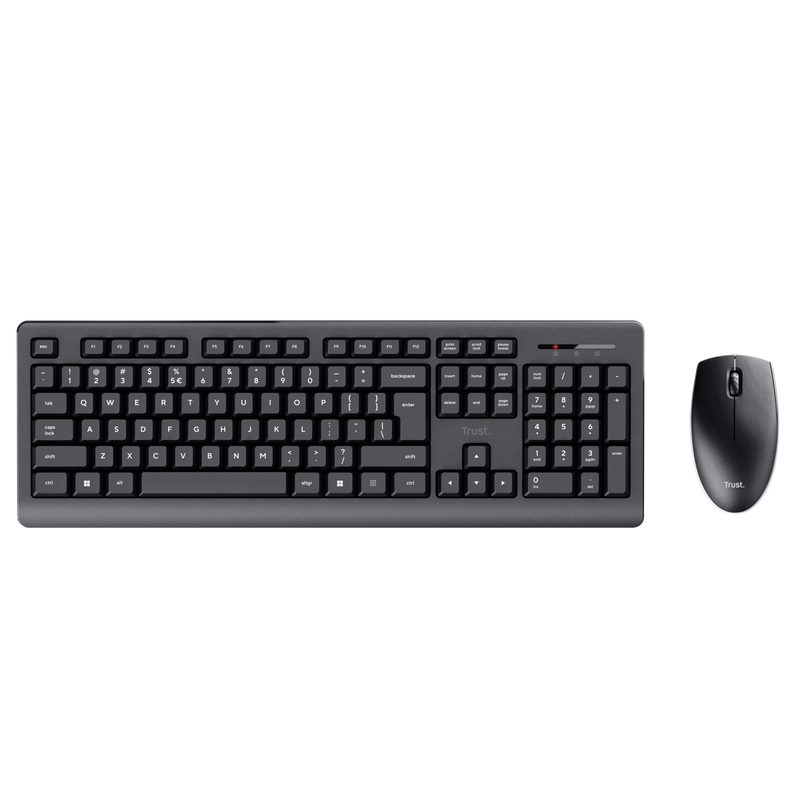 Trust Primo, Wireless, RF Wireless, Membrane, QWERTY, Black, Mouse included