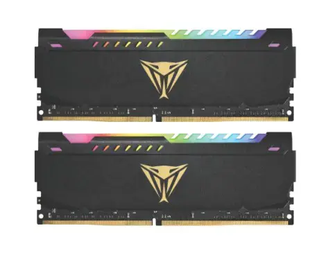 PATRIOT Viper Steel RGB DDR4 32GB 2x16GB 3600MHz su juodu šildytuvu, dvigubas rinkinys