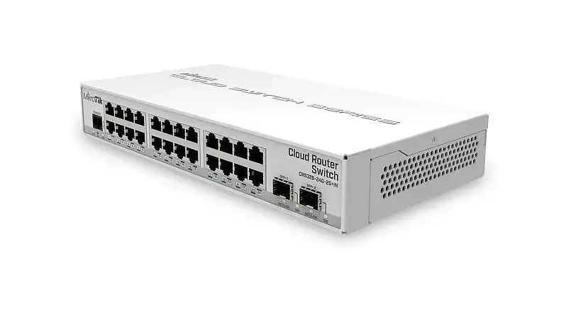 MIKROTIK CRS326-24G-2S+IN 24xGig LAN 2xSFP+ Dvigubos įkrovos valdomas stalinio kompiuterio komutatorius