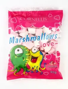 Zefyriniai saldainiai CORNELLIS Marshmallows Love, 90 g