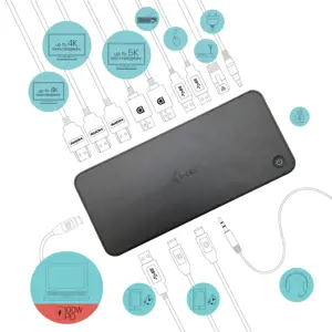 I-TEC USB 3.0 / USB-C / "Thunderbolt" 3x 4K doko stotelė + 100 W maitinimo šaltinis