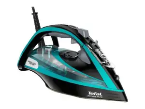 "Tefal Ultimate Pure FV9844", sausas ir garų lygintuvas, "Durilium Autoclean" padas, 2,5 m, 250 g/min, juodas, mėlynas, 60 g/min
