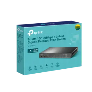 "TP-Link" 8 prievadų 10/100Mbps + 3 prievadų Gigabitinis stalinis komutatorius su 8 PoE+ prievadais, Fast Ethernet (10/100), maitinimas per Ethernet (PoE)