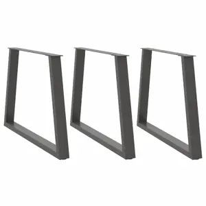 Valgomojo stalo kojos, V formos, 3 vnt., antracito spalvos, 100x(72-73,3) cm, plienas