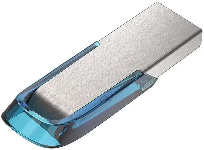 "SanDisk Ultra Flair", 128 GB, USB 3.0, 150 MB/s, skaitymo greitis - tropinė mėlyna ; EAN:619659163082
