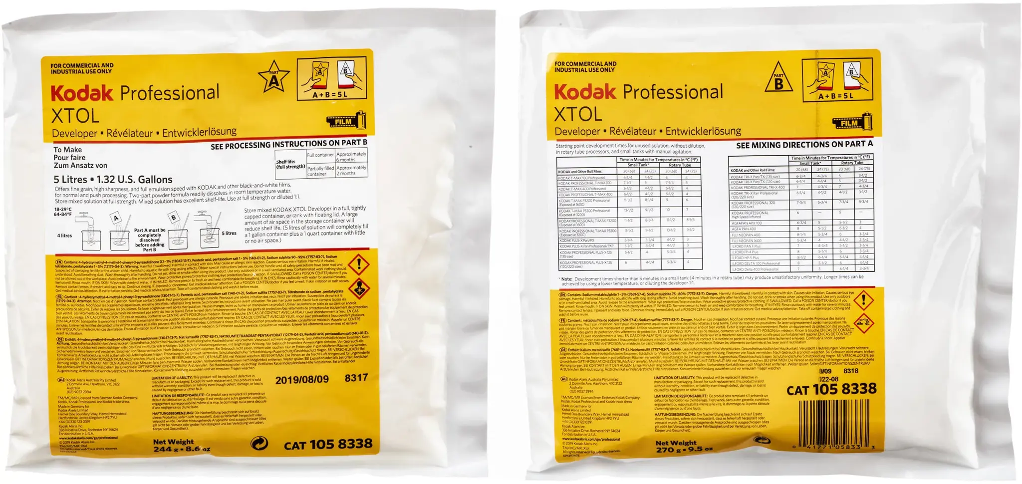 "Kodak" filmų ryškalas XTOL 5L (milteliai)