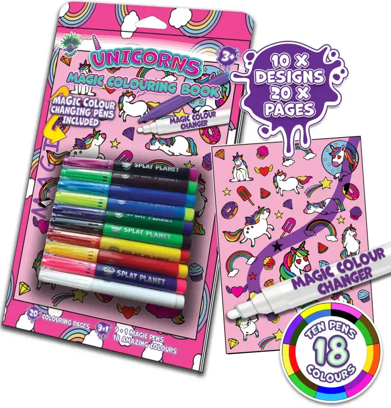 Splat Planet magiška spalvinimo knygelė VIENARAGIAI