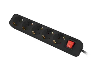 LANBERG Maitinimo juosta 5x Shuko 1,5 m Jungiklis juodas