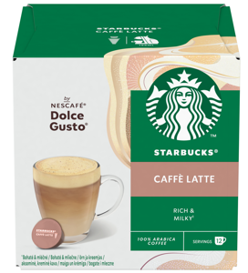 Kavos kapsulės STARBUCKS, Dolce Gusto Caffe Latte, 12 vnt, 121,2 g