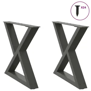 Kavos staliuko kojos, 2 vnt., antracito spalvos, 50x(42-43,3) cm, plienas