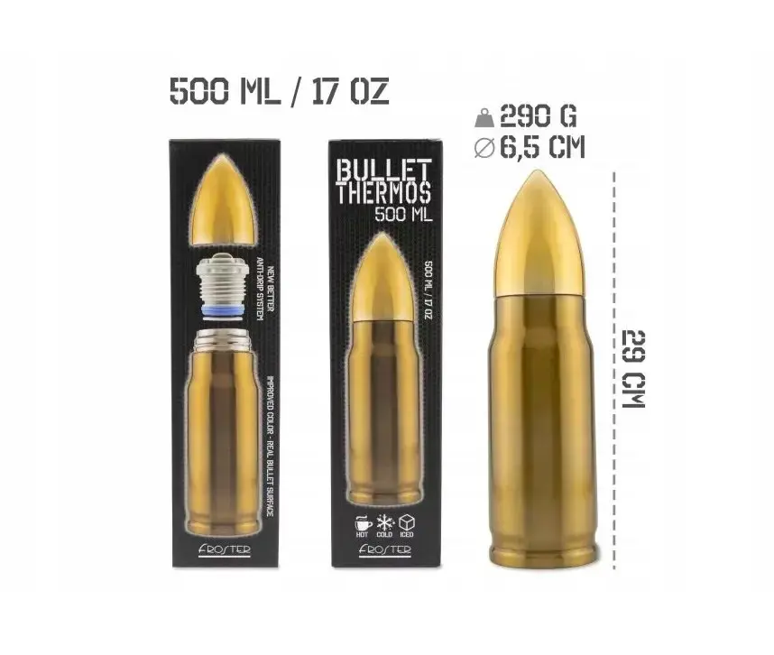 Bullet Brass thermos cartridge 500 ml