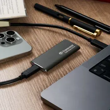 Išorinis SSD diskas TRANSCEND ESD265C 1TB USB-C 3D NAND Įrašymo greitis 950 MBajtų/sek Skaitymo greitis 1050 MBajtų/sek TS1TESD265C