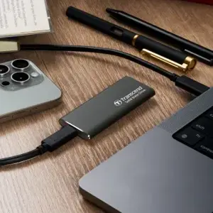 Išorinis SSD diskas TRANSCEND ESD265C 1TB USB-C 3D NAND Įrašymo greitis 950 MBajtų/sek Skaitymo greitis 1050 MBajtų/sek TS1TESD265C