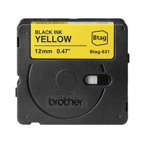 Brother BTAG-631, Black on yellow, Brother, P-touch PT-N10, PT-N20, PT-N25BT, 1.2 cm, 4 m, 45 mm