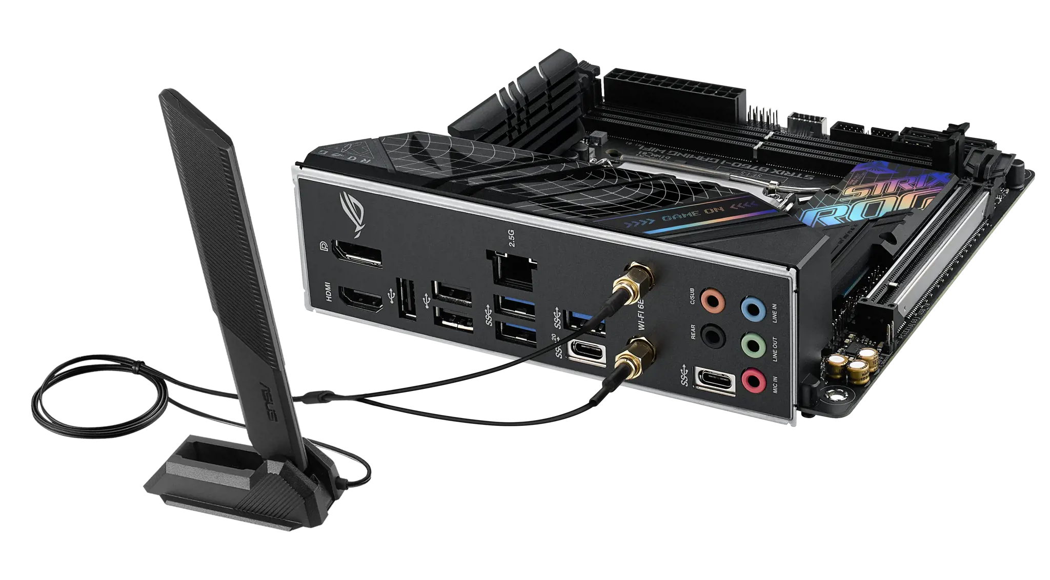 ASUS ROG STRIX B760-I GAMING WIFI, "Intel", LGA 1700, "Intel® Celeron®", "Intel® Core™ i3", "Intel® Core™ i5", "Intel® Core™ i7", "Intel® Core™ i9",..., LGA 1700, DDR5-SDRAM, 64 GB