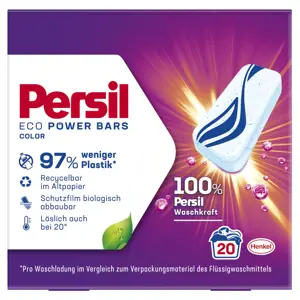 Sudozuota skalbimo priemonė PERSIL ECO POWER BARS COLOR, 20 sk.