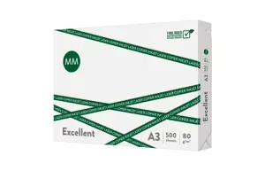 Biuro popierius MM FLOW Excellent, A3, 80 g/m2, 500 lapų