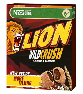 NESTLE LION WILD CRUSH dribsniai su įdaru, 360g
