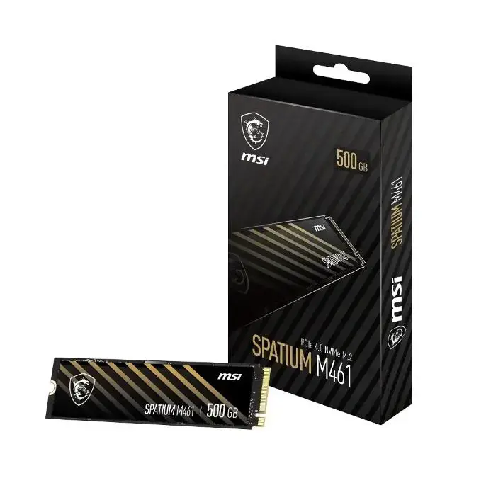 SSD MSI SPATIUM M461  500 GB M.2 PCI Express 4.0 NVMe Yes Write speed 1700 MB/s Read speed 4700 MB/s MTBF 1500000 h 110xTBW rating Box S78-440K260-P83