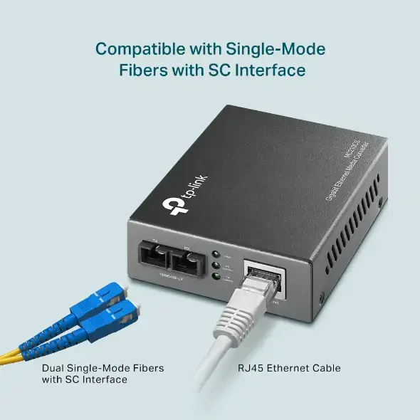 "TP-Link" gigabitinis vieno režimo laikmenos keitiklis, 1000 Mbit/s, IEEE 802.1ab, IEEE 802.3x, IEEE 802.3z, Gigabit Ethernet, 1000 Mbit/s, SC, laidinis