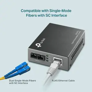 "TP-Link" gigabitinis vieno režimo laikmenos keitiklis, 1000 Mbit/s, IEEE 802.1ab, IEEE 802.3x, IEEE 802.3z, Gigabit Ethernet, 1000 Mbit/s, SC, laidinis