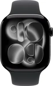 Apple Watch Series 11 GPS + Cellular 46mm Jet Black Aluminium Case with Black Sport Band - M/L | Smart watch | LTPO OLED Always-On Retina | Waterproof | Jet Black