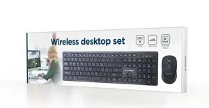 KEYBOARD +MOUSE WRL ENG/DESKTOP BK KBS-WCH-04 GEMBIRD