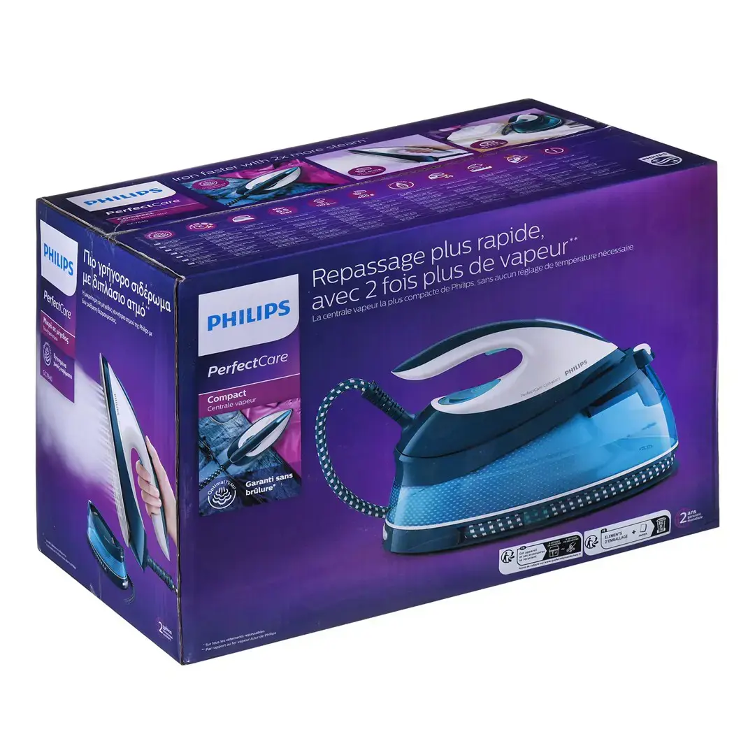 "Philips" GC7840/20, 2400 W, "SteamGlide" padas, 6,5 bar, 1,5 l, 120 g/min, mėlyna, balta
