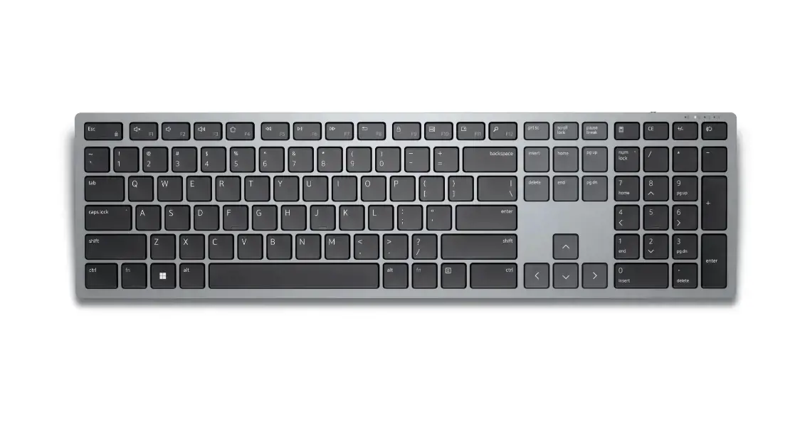 DELL KB700, pilno dydžio (100%), "Bluetooth", QWERTY, pilka