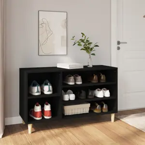 Spintelė batams, juodos spalvos, 102x36x60cm, apdirbta mediena