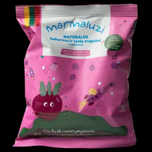 Kukurūzų ir lešių trapukai MARMALUZI su burokėliais naturalūs, 30g
