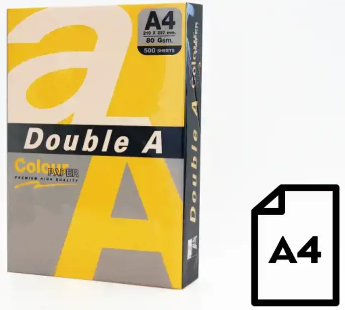 Spalvotas popierius Double A, 80g, A4, 500 lapų, GOLD
