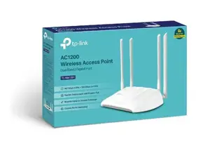 TP-Link AC1200 belaidis prieigos taškas, 867 Mbit/s, 300 Mbit/s, 867 Mbit/s, 10,100,1000 Mbit/s, IEEE 802.11a, IEEE 802.11ac, IEEE 802.11b, IEEE 802.11g, IEEE 802.11g, IEEE 802.11n, 10/100/1000Base-T(X)