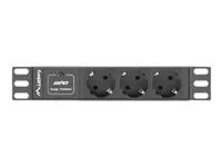 LANBERG PDU-03F-0200-IEC-BK Lanberg PDU 10 1U 10A, 3x 230v Schucko 2 m juoda