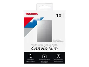 TOSHIBA "Canvio Slim" 1TB USB3.2 sidabrinis