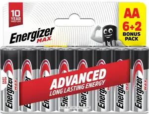 Energizer battery Alkaline Max AA DHP8 6+2